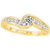 Image 1 : 0.5 CTW Natural Diamond Bezel-Set Bridal Engagement Ring 14K Yellow Gold