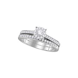 0.5 CTW Natural Diamond Bridal Engagement Ring 14K White Gold