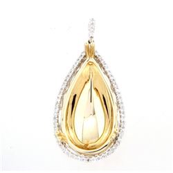 14K TwoTone Gold 0.38CTW SemiMount Slider w/Chain - REF-104X6Y