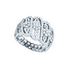 Image 1 : 1.06 CTW Natural Diamond Cocktail Ring 10K White Gold