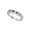 Image 1 : 0.5 CTW Black Colored Diamond Band 10K White Gold