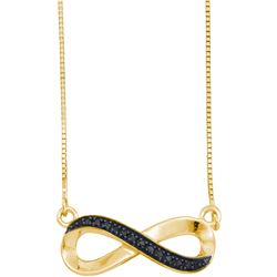0.05 CTW Black Colored Diamond Infinity Pendant 10K Yellow Gold