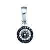 Image 1 : 0.1 CTW Black Colored Diamond Concentric Circle Cluster Pendant 10K White Gold