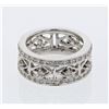 Image 1 : Antique Style Prong-set Diamond Band in 14K White Gold - REF-93Y6X