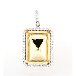 14K TwoTone Gold 0.52CTW SemiMount Slider w/Chain - REF-100X2Y
