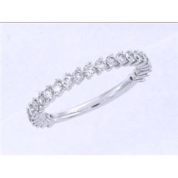 14K White Gold 0.63CTW Diamond Band Ring - REF-62W3H