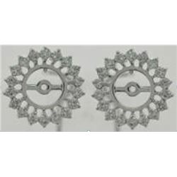 14K White Gold 0.74CTW Diamond Earring Jackets - REF-85Y8X