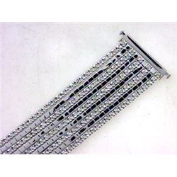 14K White Gold 7.12CTW Diamond Multi-Row Bracelet - REF-858F7M
