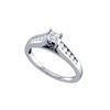 0.5 CTW Natural Princess Diamond Solitaire Bridal Engagement Ring 14K White Gold