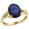 Image 1 : Natural 2.41 ctw Blue-sapphire & Diamond Engagement Ring 10K Yellow Gold - REF-85V2F