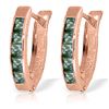 Genuine 1.30 ctw Green Sapphire Earrings Jewelry 14KT Rose Gold - REF-30P9H