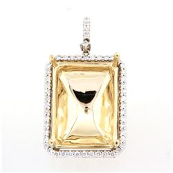 14K TwoTone Gold 0.59CTW SemiMount Slider w/Chain - REF-130X7Y