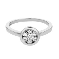 14K White Gold 0.5CTW Diamond Cluster Ring - REF-67N2A