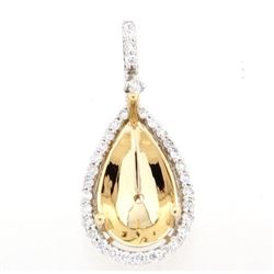 14K TwoTone Gold 0.38CTW SemiMount Slider w/Chain - REF-65F2M