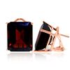 Genuine 14 ctw Garnet Earrings Jewelry 14KT Rose Gold - REF-70M2T