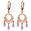 Genuine 3.75 ctw Amethyst Earrings Jewelry 14KT Rose Gold - REF-43Z8N