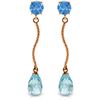 Genuine 4.3 ctw Blue Topaz Earrings Jewelry 14KT Rose Gold - REF-23X5M