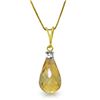 Image 1 : Genuine 2.3 ctw Citrine & Diamond Necklace Jewelry 14KT Yellow Gold - REF-22P8H