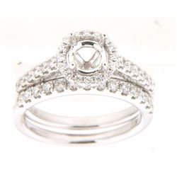 14K White 0.7CTW Ladies Diamond Ring - REF-115A6N