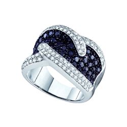 2.05 CTW Black Colored Diamond Band 10K White Gold