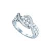 Image 1 : 1.10 CTW Natural Diamond Crossover Band 10K White Gold