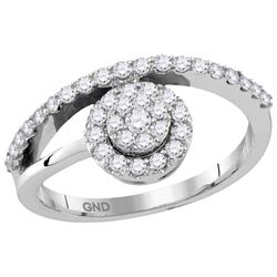 0.5 CTW Natural Diamond Cluster Ring 10K White Gold