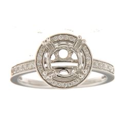 14K White Gold 0.24CTW Ladies Diamond Ring - REF-55A5N