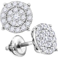 0.71 CTW Natural Diamond Cindy's Dream Cluster Earrings 10K White Gold