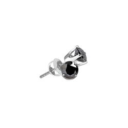 0.75 CTW Black Colored Diamond Solitaire Earrings 10K White Gold