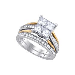 1.99 CTW Natural Princess Diamond Bridal Engagement Ring 14K White Gold