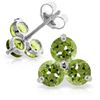 Image 1 : Genuine 1.50 ctw Peridot Earrings Jewelry 14KT White Gold - REF-18N2R
