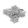 Image 1 : Baugette & Diamond Fashion Ring in 18K White Gold - REF-190A8N