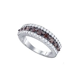 1.50 CTW Cognac-brown Colored Diamond Band 10K White Gold
