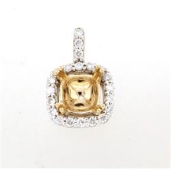 14K TwoTone Gold 0.41CTW SemiMount Slider w/Chain - REF-75F4M