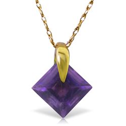 Genuine 1.16 ctw Amethyst Necklace Jewelry 14KT White Gold - REF-13K2V