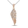 Image 1 : 0.05 CTW Natural Diamond Animal Wing Pendant 10K Rose Gold