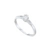 0.06 CTW Natural Diamond Solitaire Bridal Engagement Ring 10K White Gold