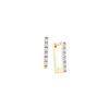 0.06 CTW Natural Diamond Classic Square Rectangle-shape Hoop Earrings 14K Yellow Gold