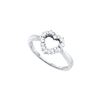 0.1 CTW Natural Diamond Heart Love Ring 10K White Gold