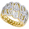 Image 1 : 1.06 CTW Natural Diamond Cocktail Ring 10K Yellow Gold