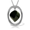 Genuine 15.6 ctw Black Spinel & Diamond Necklace Jewelry 14KT White Gold - REF-107H8X