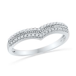 0.25 CTW Natural Diamond Chevron Band 10K White Gold