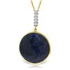 Genuine 23.08 ctw Sapphire & Diamond Necklace Jewelry 14KT Yellow Gold - REF-51T4A