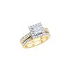 0.5 CTW Natural Princess Diamond Halo Bridal Engagement Ring 14K Yellow Gold