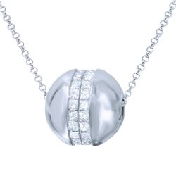 18K White Gold 2.02CTW Diamond Necklace - REF-228Y2X
