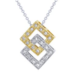Genuine 0.2 TCW 14K Two Tone Gold Ladies Pendant - REF-30F5M