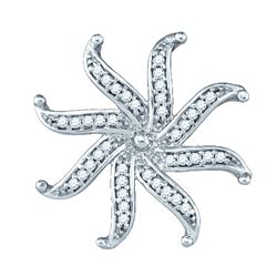 0.1 CTW Natural Diamond Pinwheel Circle Pendant 10K White Gold