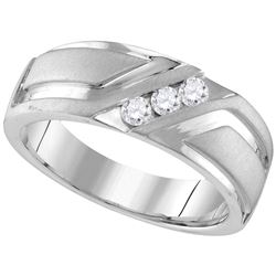 0.25 CTW Mens Natural Diamond Anniversary Band 10K White Gold
