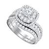 2.01 CTW Princess Natural Diamond Bridal Engagement Ring 14K White Gold