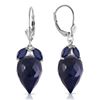Genuine 26.8 ctw Sapphire Earrings Jewelry 14KT White Gold - REF-59P9H